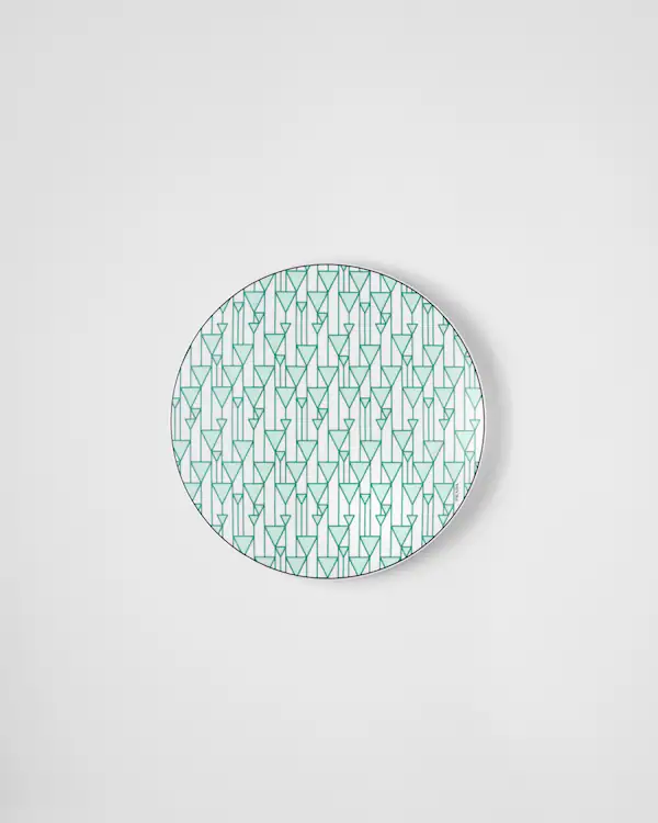 Prato de servir de porcelana - Verde Viena