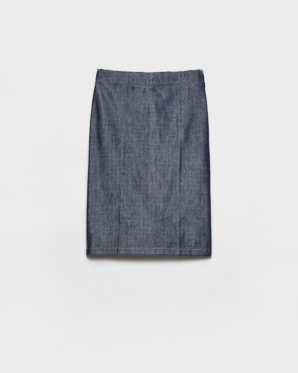 Saia lápis de denim
