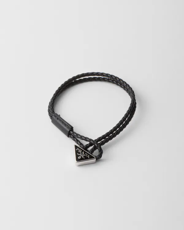 Pulseira de couro napa entrelaçado