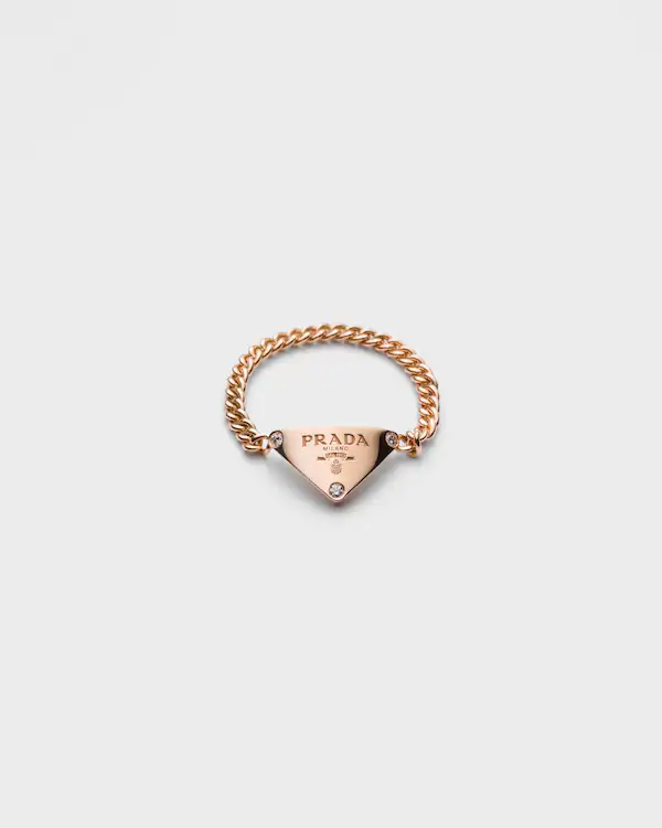 Anel de corrente Eternal Gold em ouro rosa com diamantes