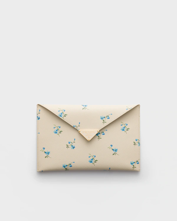 Bolsa de couro Saffiano com estampa