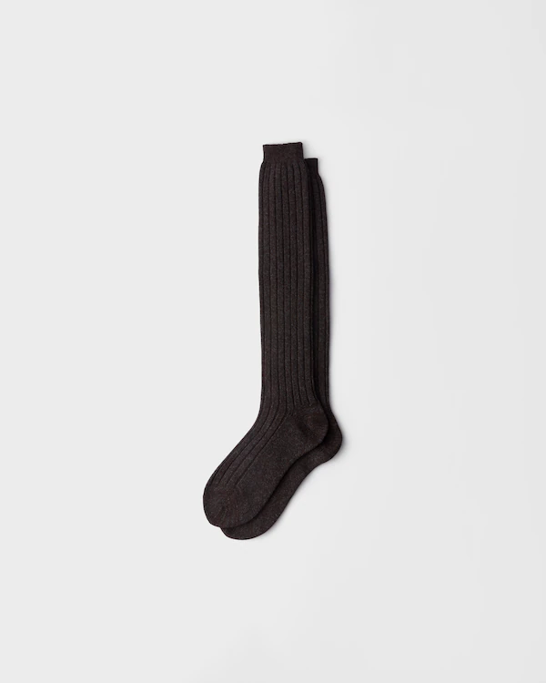Meias de tornozelo de lã e cashmere