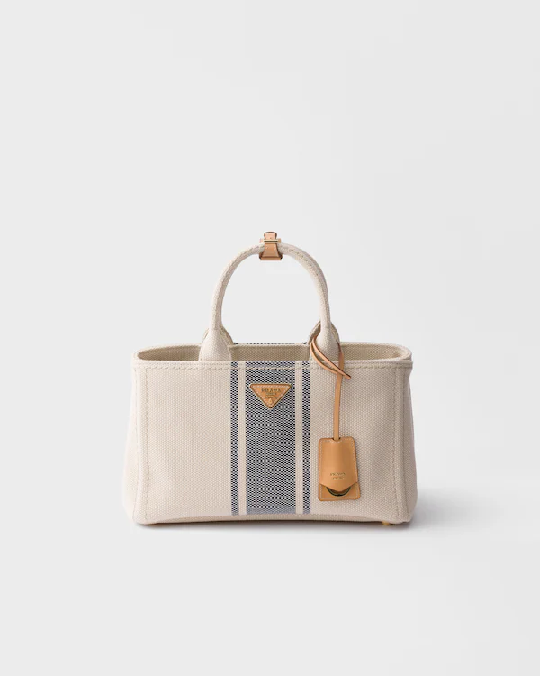 Bolsa grande de lona de algodão Prada Jardinière