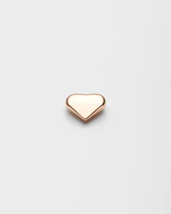 Brinco único de coração nano Eternal Gold em ouro rosa