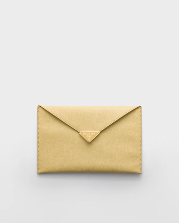 Bolsa de couro Saffiano tipo envelope