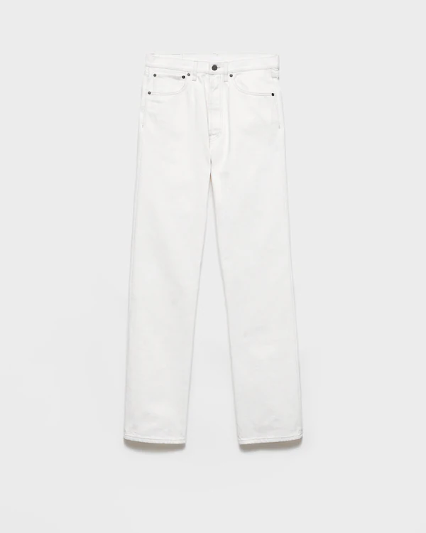 Calças jeans cinco bolsos de denim antigo