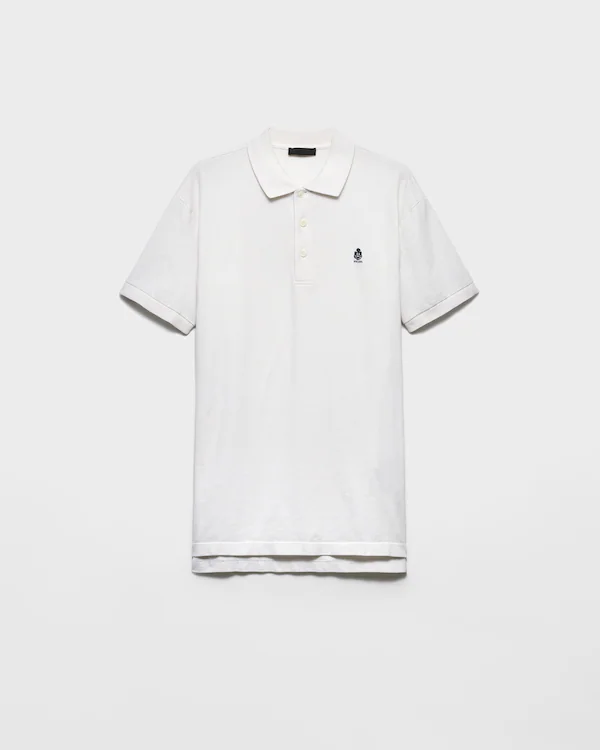 Camiseta polo de algodão tingido em peças