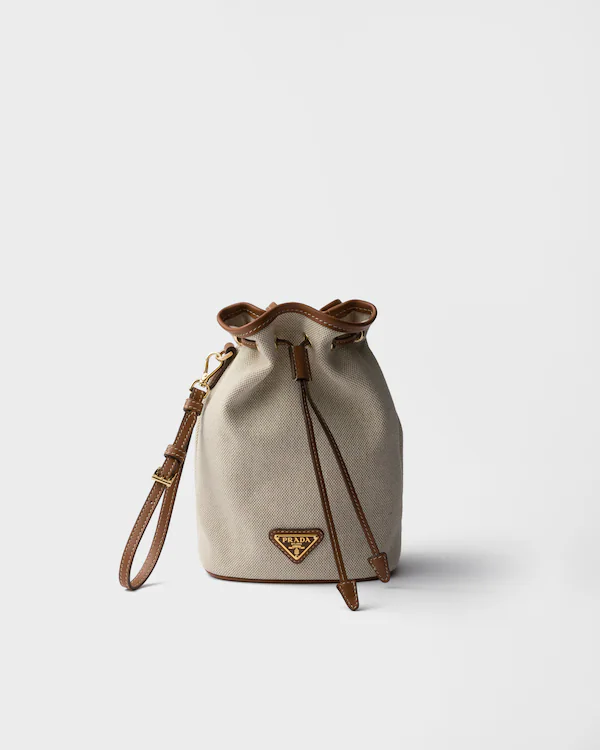 Bolsa de lona e couro