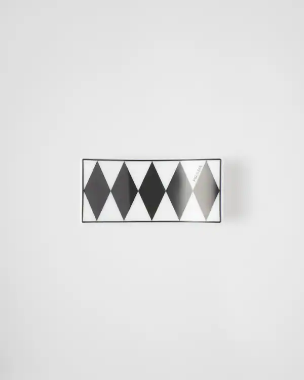 Conjunto de dois descansos de pauzinhos de porcelana - Xadrez