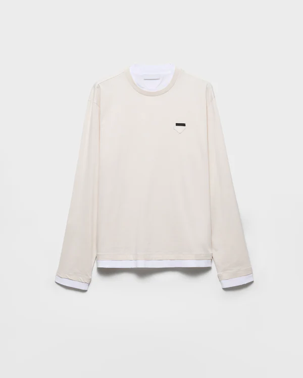 Camisola de algodão com mangas compridas