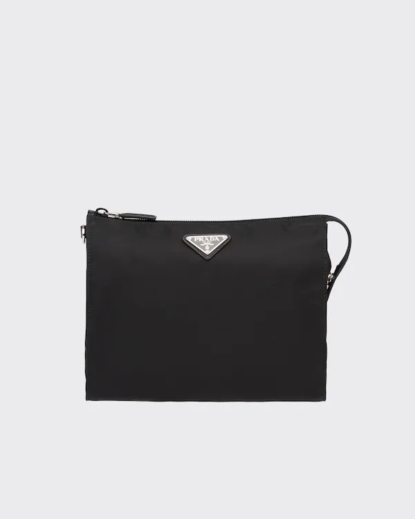 Necessaire de Re-Nylon e couro Saffiano