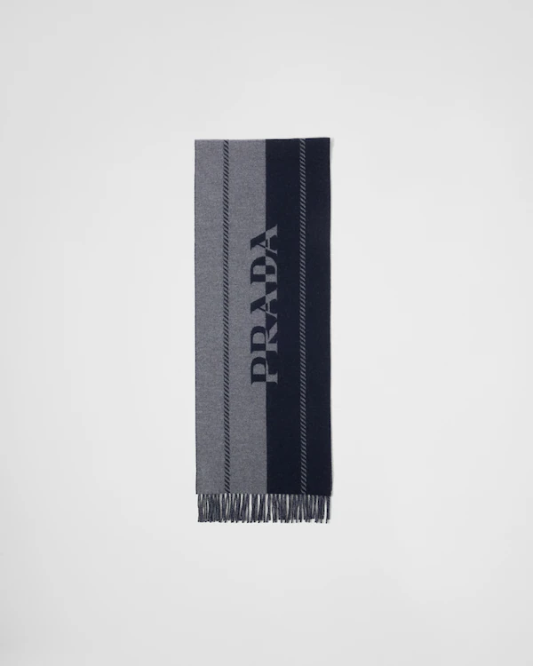 Pashmina pequena com logotipo jacquard