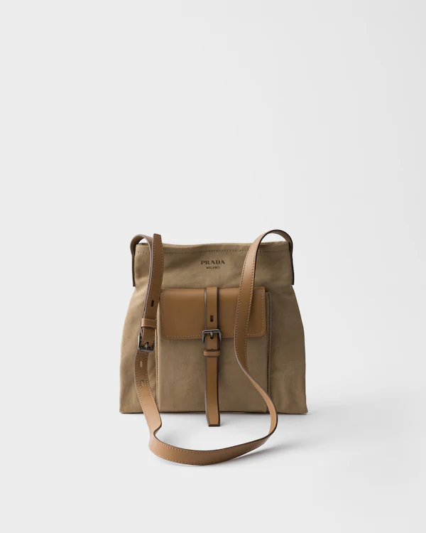 Bolsa de ombro em tecido e couro Prada Route