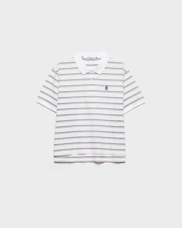 Camisa polo em piqué listrada