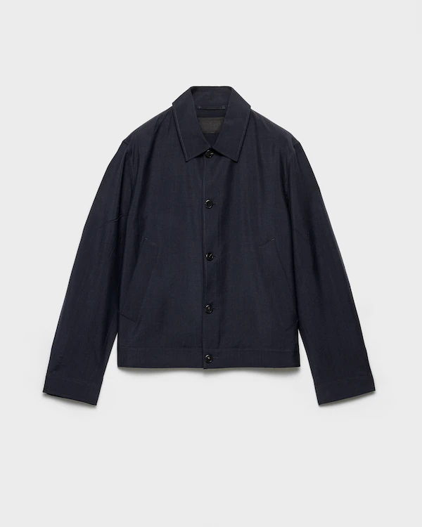 Jaqueta blouson de mohair e lã