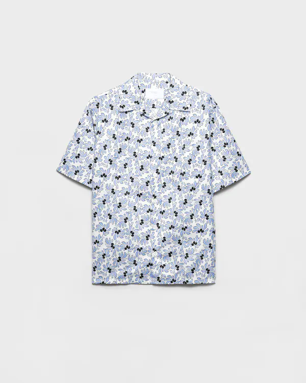 Camisa de boliche em algodão com estampa