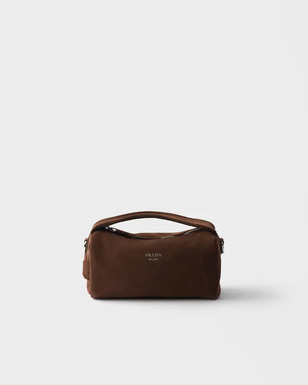 Bolsa de ombro em couro de camurça