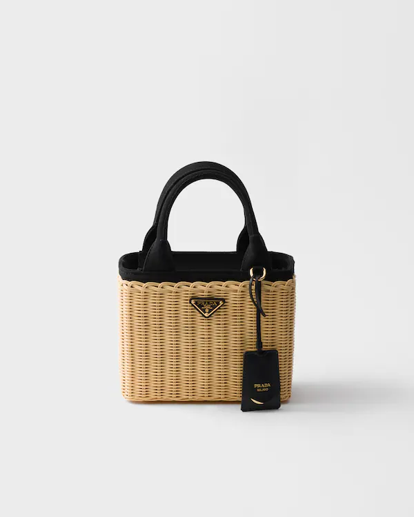 Bolsa de vime e lona pequena