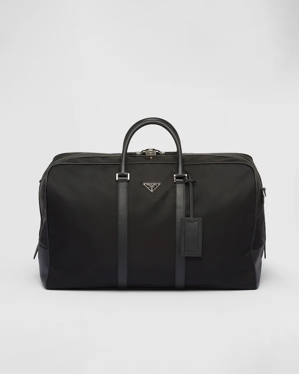 Mala de viagem em Re-Nylon e couro Saffiano