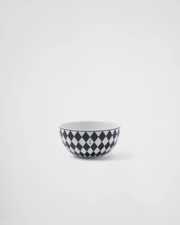 Conjunto de duas tigelas de porcelana para arroz ou cereais - Xadrez