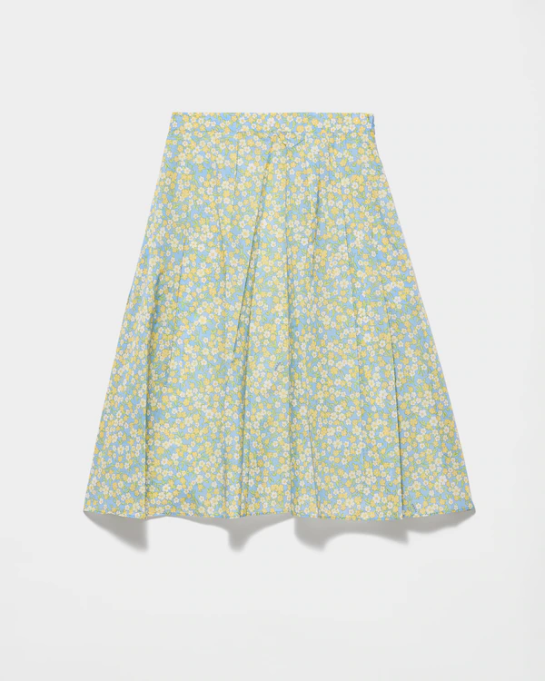 Saia com estampa floral completa em Re-Nylon