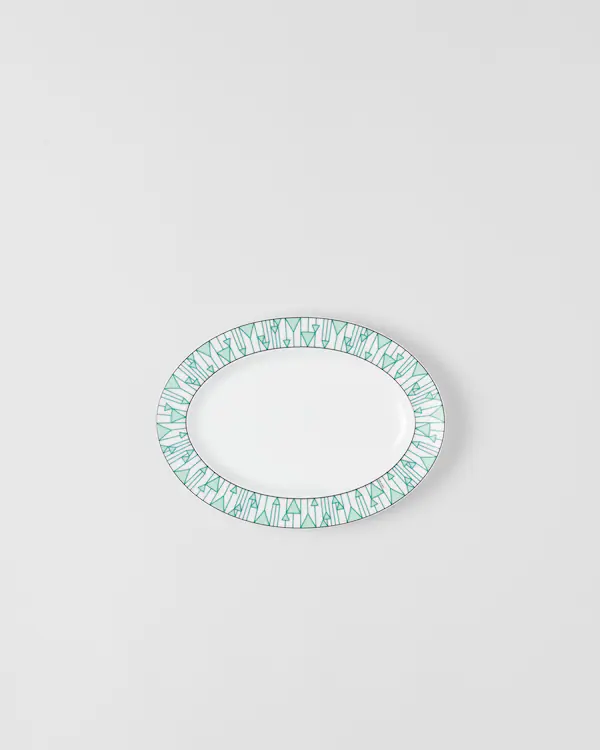 Prato de servir de porcelana pequeno - Verde Viena