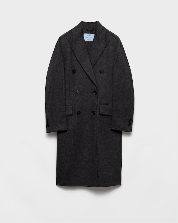 Casaco de cashmere duplo com dupla lapela