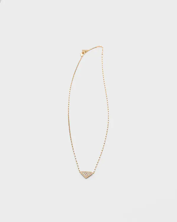 Colar pingente micro triângulo Eternal Gold em ouro amarelo e diamantes