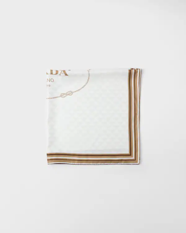 Pashmina de seda com estampa em tecido tricô jacquard 90