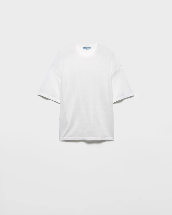 Camiseta de linho com mangas curtas