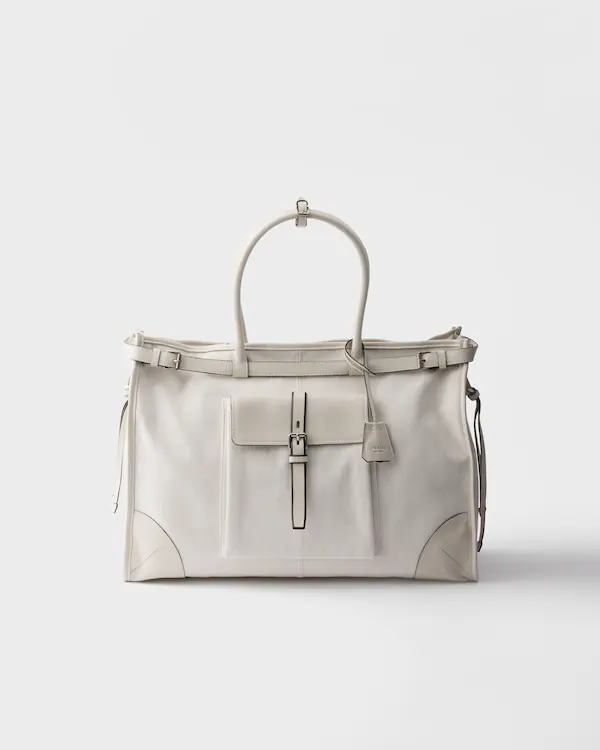 Bolsa tote Prada Bonnie em denim e couro