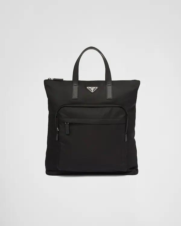 Bolsa tote de Re-Nylon e couro Saffiano