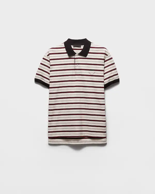 Camisola polo de algodão com mangas curtas