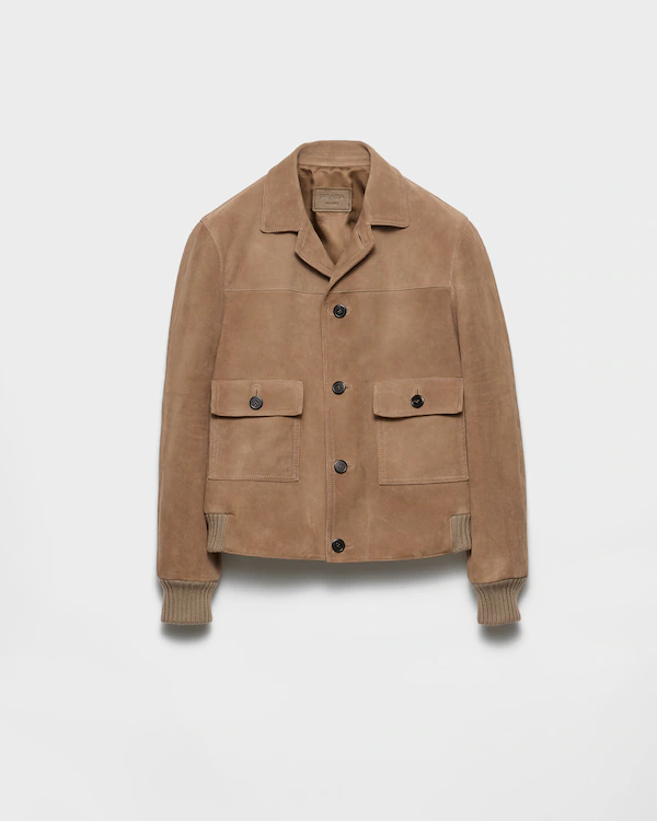 Jaqueta bomber de camurça
