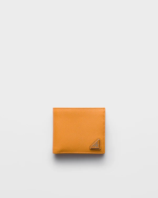 Carteira de Couro Saffiano com Bolso para Moedas