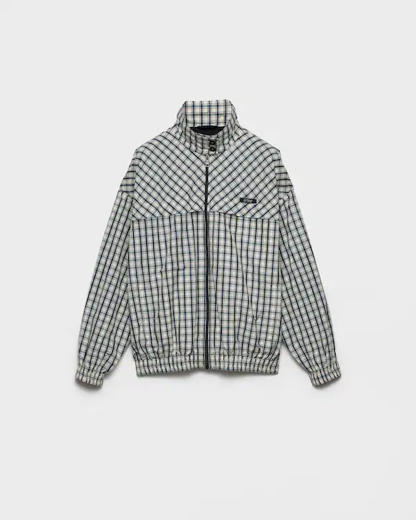 Jaqueta blouson xadrez chambray
