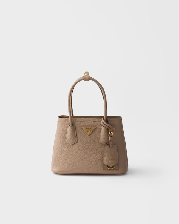 Mini-bag de couro Saffiano duplo Prada