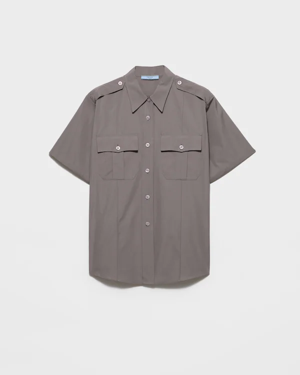 Camisa de popelin com mangas curtas