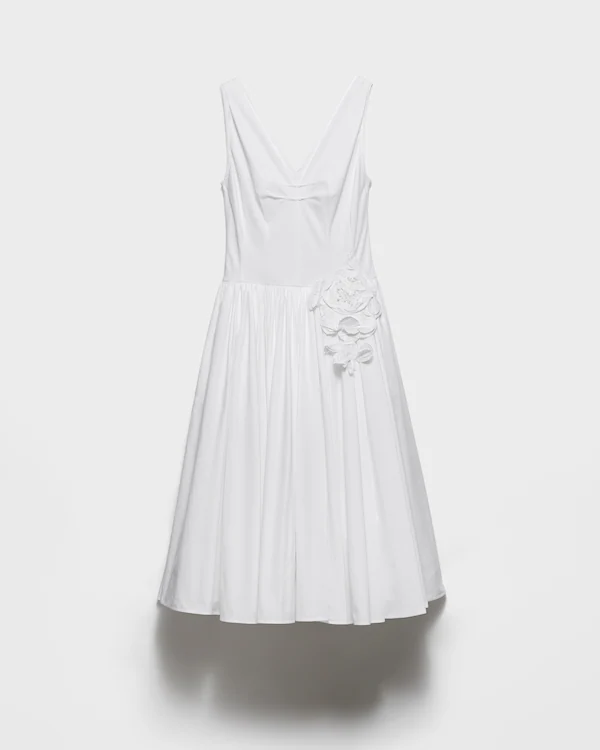 Vestido de popeline de algodão