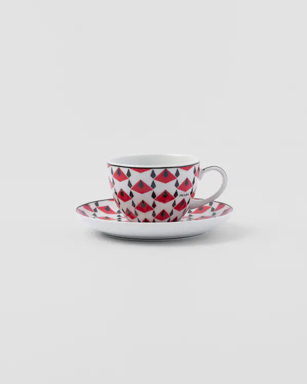 Conjunto de quatro xícaras de café expresso de porcelana - Vienna Red