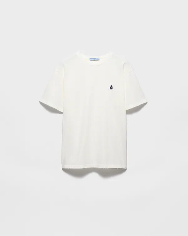 Camiseta de malha tingida em peça