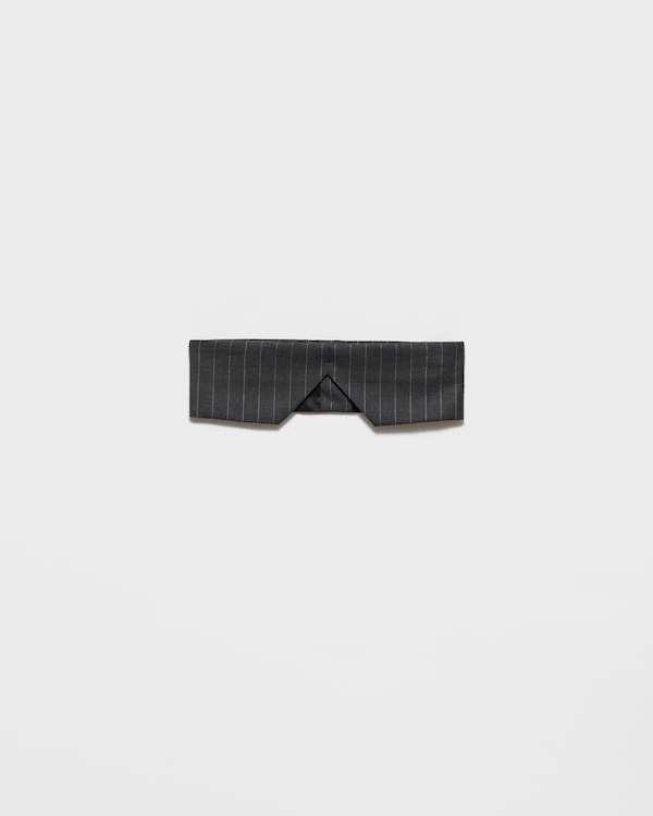 Top bandeau de lã com listras finas